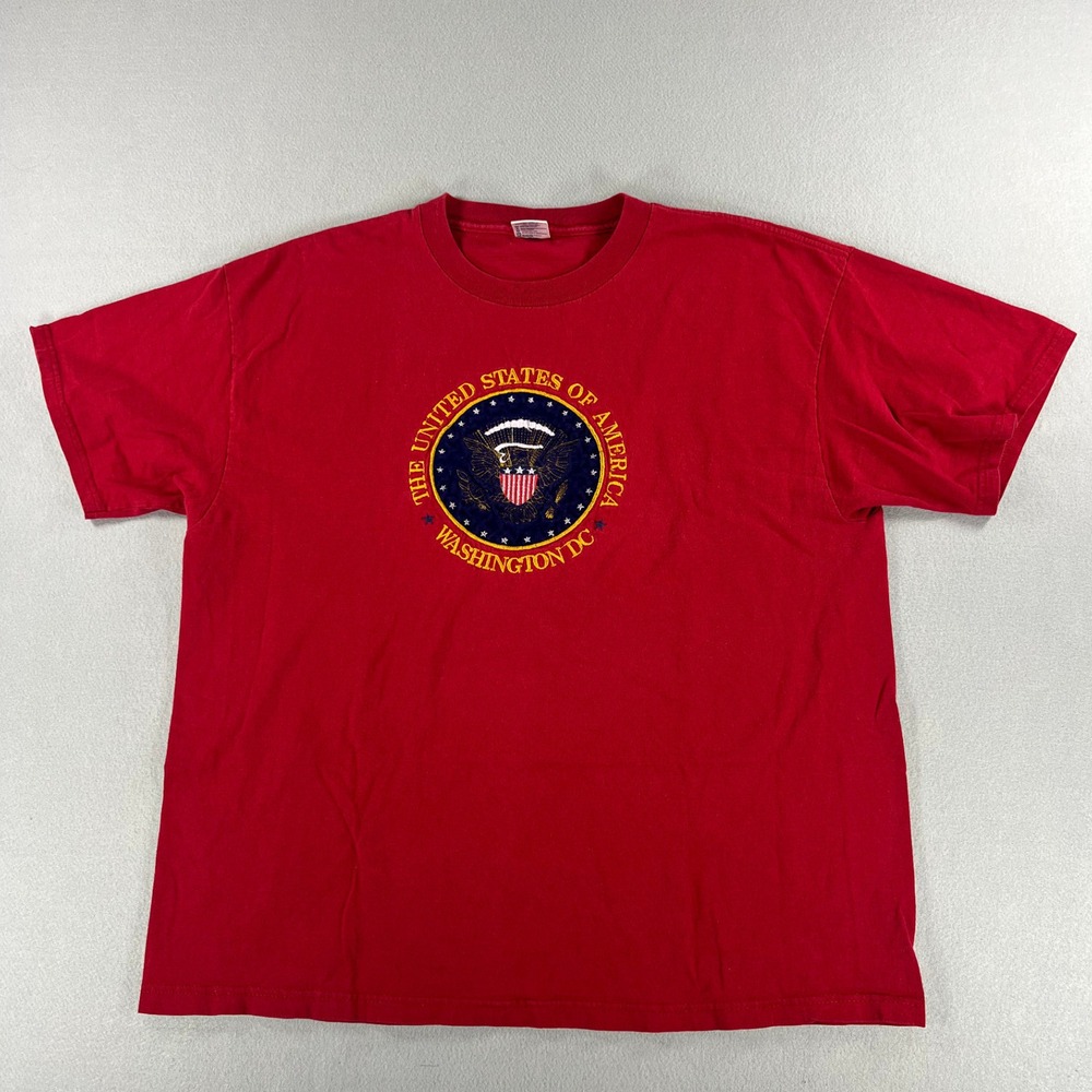 Vintage Y2K Delta Pro Weight Red United States Of America Emblem Mens Size XL‎